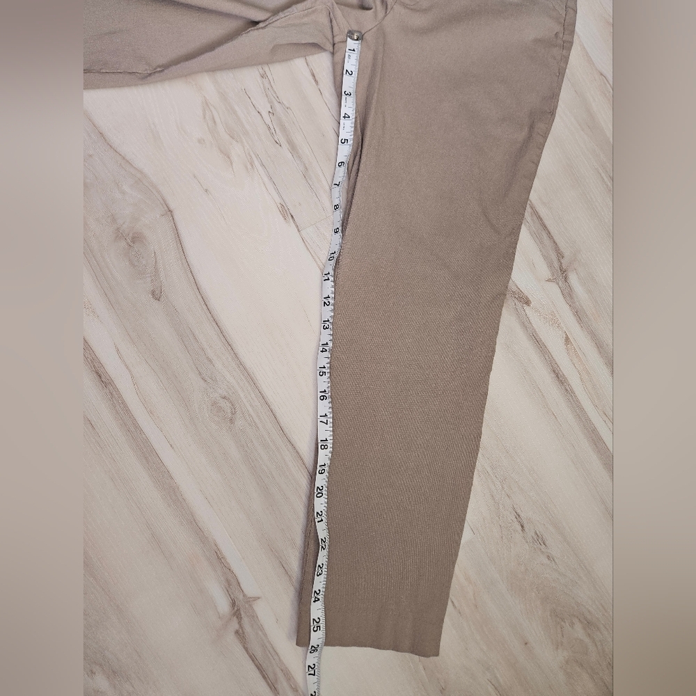 AB StudioTan Khaki Stretch Chino Dress Pants Size 10 Rayon Blend Career Trousers - Picture 6 of 9